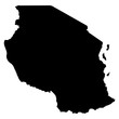 Tanzania map on white background vector
