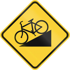 Wall Mural - United States MUTCD road sign - Steep descent for bicycles