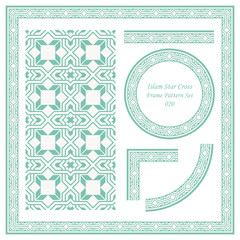 Wall Mural - Vintage Frame Pattern Set 020 Islam Star Cross Square Geometry