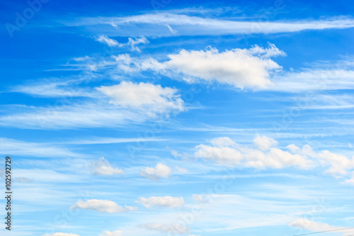 Naklejka na kafelki Fantastic soft white clouds against blue sky