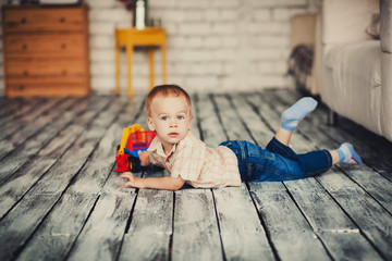 cute little boy resting