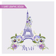 Floral Paris Graphic Design - for t-shirt, fashion, prints