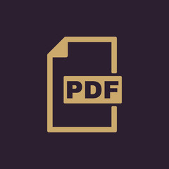 Poster - The PDF icon. File format symbol. Flat