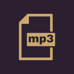 Poster - The mp3 icon. File audio format symbol. Flat