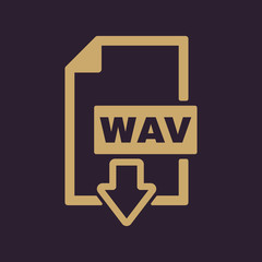 Poster - The WAV icon. File audio format symbol. Flat