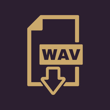 The WAV icon. File audio format symbol. Flat