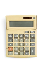 Old Digital Calculator Isolated On White Background
