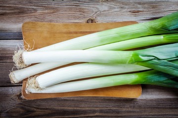 Wall Mural - Fresh raw organic leek