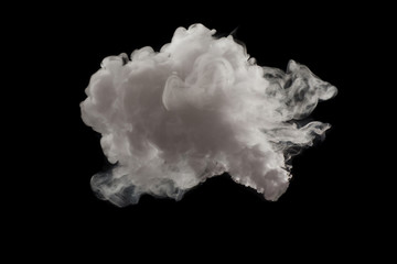 Wall Mural - Cloud of white smoke on black background
