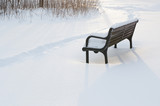 Fototapeta Most - Winter park bench
