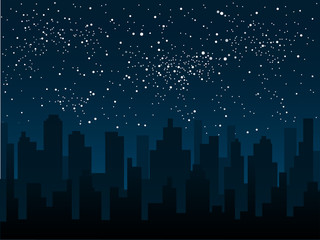Wall Mural - vector silhouette of the city. star sky. eps 10.