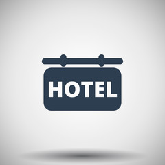 Wall Mural - Flat black Hotel Sign icon