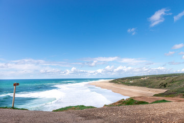 Wall Mural - Beach in Nazare, a surfing paradise town - Nazare, Portugal