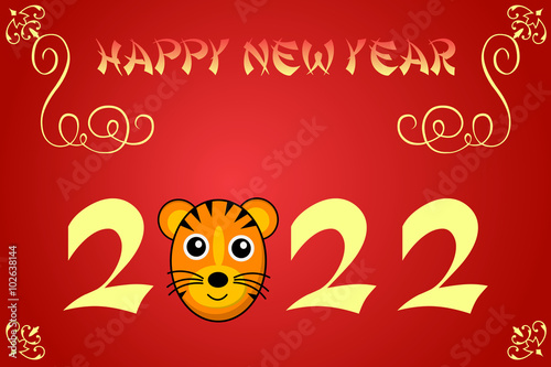 Poster Happy chinese new year card illustration for 2022