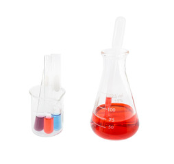 Sticker - dropper red solution in flask and test tube