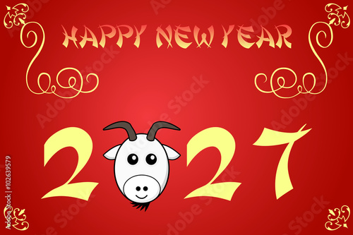 Fotografia Happy chinese new year card illustration for 2027