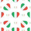 Italy flag heart seamless pattern. Patriotic Italy flag backgrou