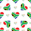 South Africa flag heart seamless pattern. Patriotic South Africa