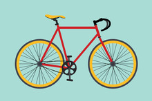 Bike Bikes Isolated  With Red And Yellow Color Vector