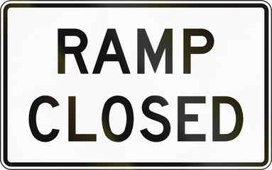 Wall Mural - Road sign used in the US state of Virginia - Ramp closed