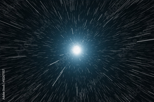 Zdjęcie XXL Gwiazdy, ruch światła w kosmosie