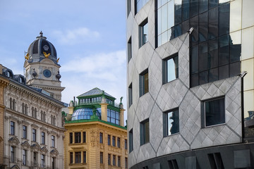 Vienna old and new buildings