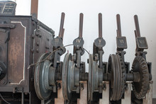 Old Levers And Controls In A Train Signal Box