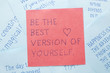 Sticky note with text be the best version of yourself