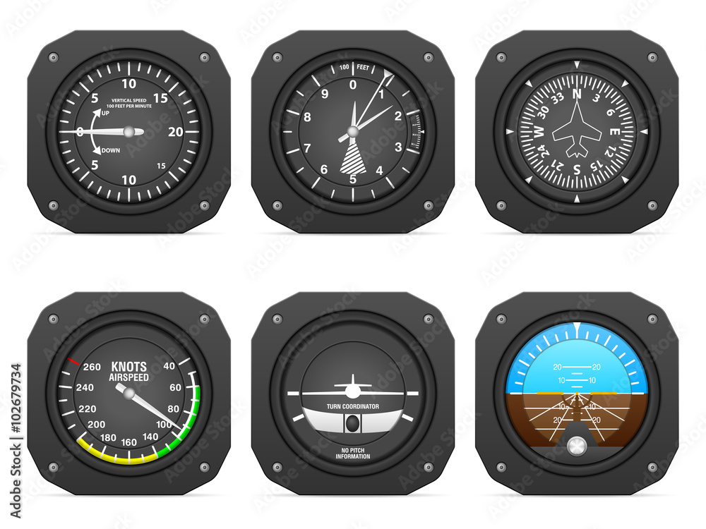 Flight instruments Stock Vector | Adobe Stock