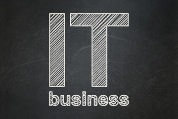 Finance concept: IT Business on chalkboard background