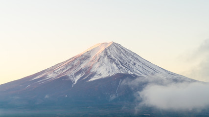 Wall Mural - mount fuji in autumn morning at kawaguchiko lake japan