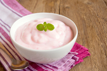 Wall Mural - Pink strawberry yogurt