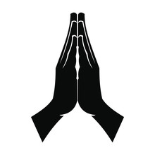 Praying Hands Black Simple Icon