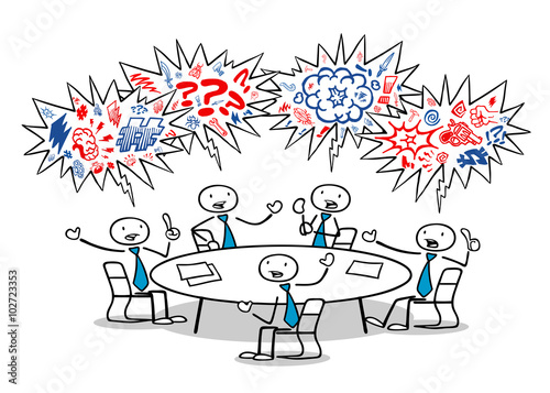 Fotografía Cartoon Business Leute fluchen im Meeting