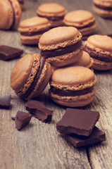 Sticker - homemade macaroon with chocolate cream