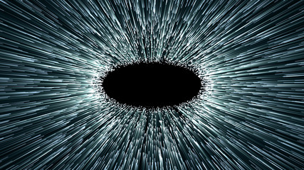 wormhole or black hole, abstract scene of overcoming the temporary space in cosmos
