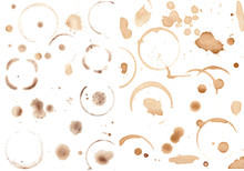 Set Of Variuos Coffee Stains Isolated On White