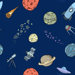Wall Mural - seamless dooble space pattern set