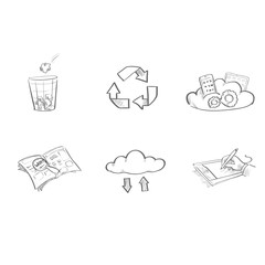 Poster - Application Sketch Logo Icons Set Collection Vector Illustration