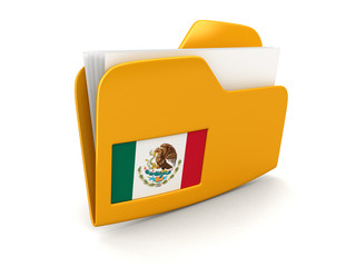 Poster - folder and lists with Mexican Flag. Image with clipping path