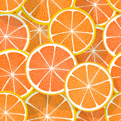 Poster - Citrus seamless vector pattern. Orange
