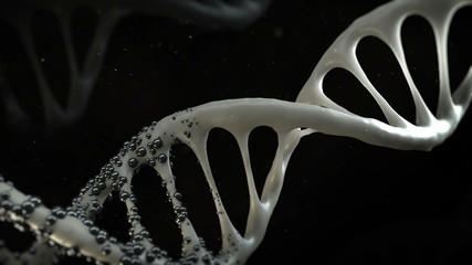 Poster - 3d medical render, infected dna helix concept