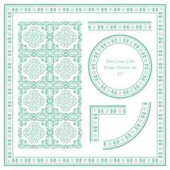 Wall Mural - Vintage Frame Pattern Set 155 Dot Cross Line
