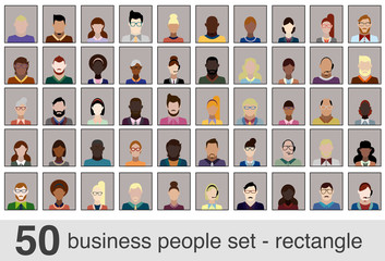 Poster - 50 business people set - rectangle