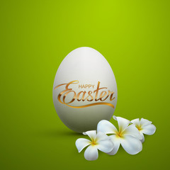 Wall Mural - Easter Egg With Holiday Golden Lettering