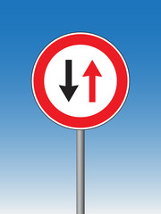 Poster - give way to oncoming