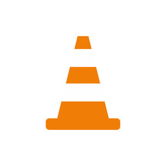 Cone traffic flat icon