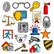 Security, Safety And Protection Icons