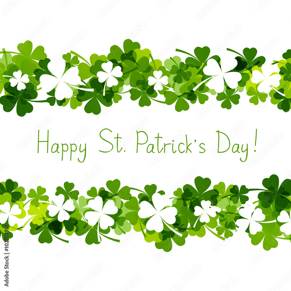 Clover border for Your design Stock Vector | Adobe Stock