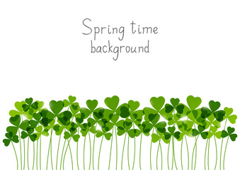 Wall Mural - Green clover border for Your design 